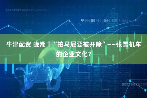牛津配资 晚潮｜“拍马屁要被开除”——张雪机车的企业文化？